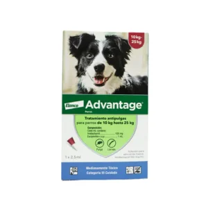 Advantage® 2,5 mL para perros a partir de 10 Kg hasta 25 Kg de peso.