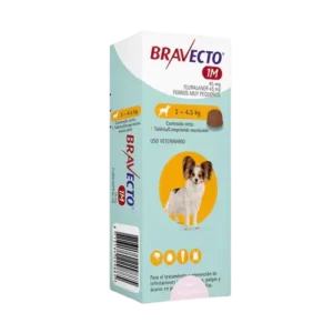Bravecto 45mg de 1 mes para perro de 2 a 4.5 Kg